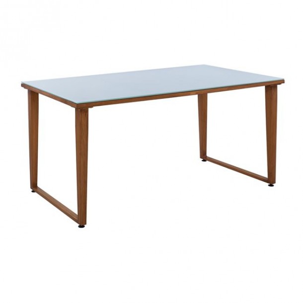 ΤΡΑΠΕΖΙ ΑΛΟΥΜΙΝΙΟΥ BAMBOO ΜΕ ΓΥΑΛΙ 160Χ90Χ78 FB95552.01 0