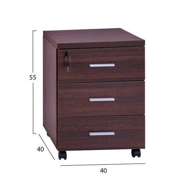 ΣΥΡΤΑΡΙΕΡΑ ΓΡΑΦΕΙΟΥ ΕΠΑΓΓΕΛΜΑΤΙΚΗ WENGE FB92048.12 40X40X55Υ εκ. 1