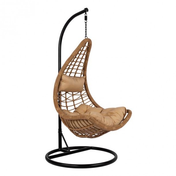 ΚΡΕΜΑΣΤΗ ΠΟΛΥΘΡΟΝΑ ΦΩΛΙΑ FB95676.01 ΜΕ WICKER & ΜΑΞΙΛΑΡΙΑ ΜΠΕΖ Φ95Χ195Υ εκ. 0