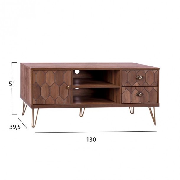 ΕΠΙΠΛΟ TV FB98674 ΣΕ ΚΑΡΥΔΙ ΑΠΟΧΡΩΣΗ ΜΕ ΧΡΥΣΟ 130x39,5x51Y εκ. 1