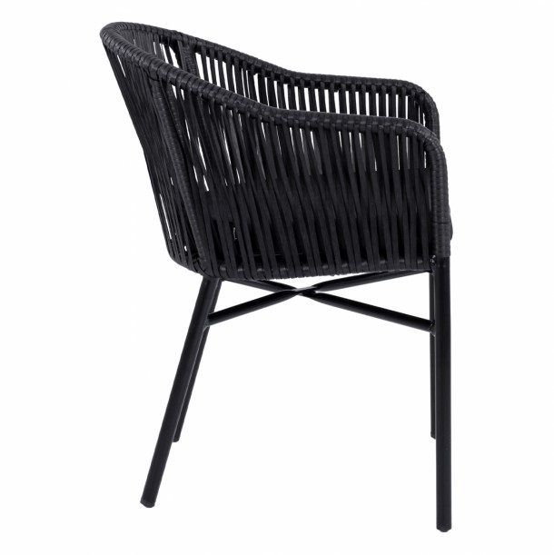ΠΟΛΥΘΡΟΝΑ ΑΛΟΥΜΙΝΙΟΥ FB95698.02 ΜΑΥΡΗ & ΜΕ ΜΑΥΡΟ WICKER 57x58x77Υ εκ. 3