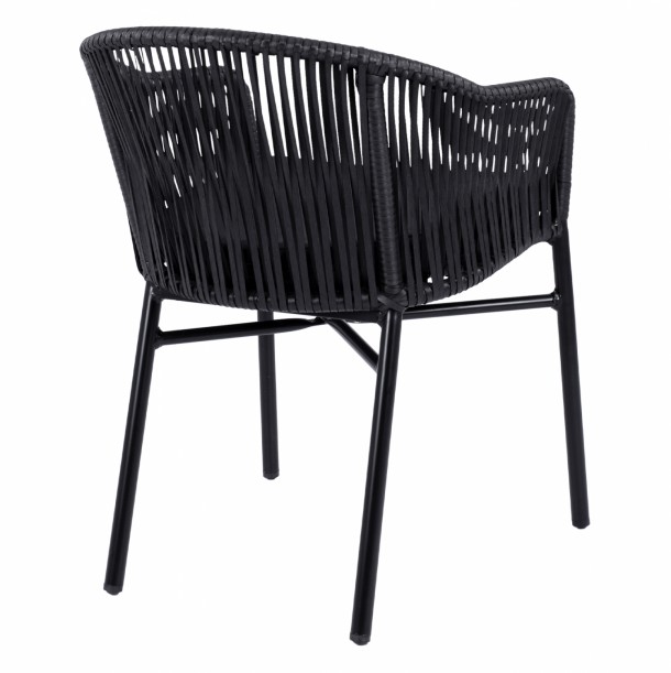ΠΟΛΥΘΡΟΝΑ ΑΛΟΥΜΙΝΙΟΥ FB95698.02 ΜΑΥΡΗ & ΜΕ ΜΑΥΡΟ WICKER 57x58x77Υ εκ. 4