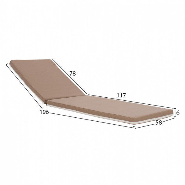 ΜΑΞΙΛΑΡΙ ΞΑΠΛΩΣΤΡΑΣ TEXTILENE 600gr/m2 2X1 ΜΟΚΑ FB911234.04T 196(117+1+78)x58x6 εκ. 2