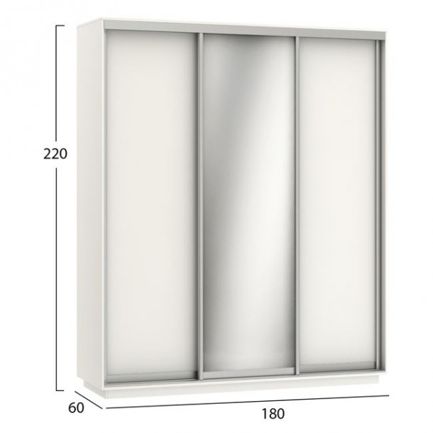 ΝΤΟΥΛΑΠΑ ΣΥΡΟΜΕΝΗ 3ΦΥΛΛΗ FB92380.03 ΛΕΥΚΗ 180X60X220 εκ. 1
