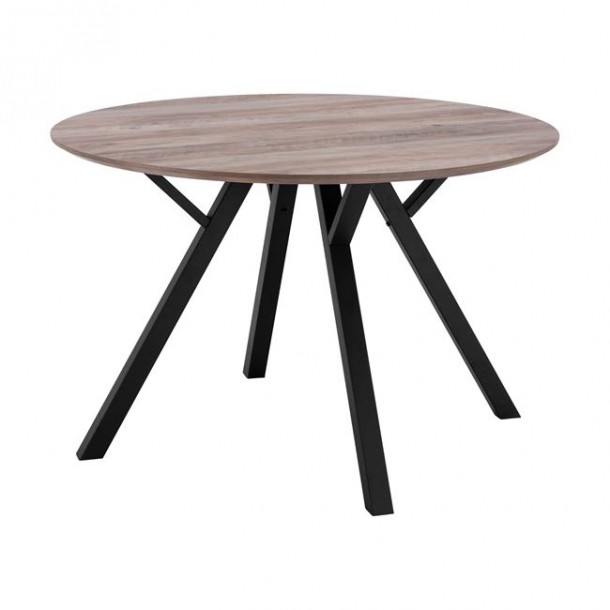 ΤΡΑΠΕΖΙ ΜΕ MDF ΕΠΙΦΑΝΕΙΑ OLD BEECH & ΜΕΤΑΛΛΙΚΑ ΠΟΔΙΑ FB98718.02 Φ120x76Y εκ. 0