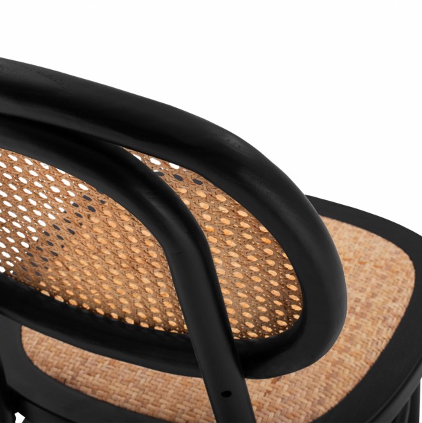 ΚΑΡΕΚΛΑ ΞΥΛΙΝΗ ΜΕ ΠΛΕΞΗ RATTAN ΣΕ ΜΑΥΡΗ ΑΠΟΧΡΩΣΗ FB98747 44x51x87 εκ. 8