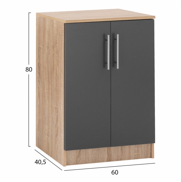 ΠΑΠΟΥΤΣΟΘΗΚΗ ΝΤΟΥΛΑΠΙ ΞΥΛΙΝΗ FB92206.04 SONAMA-ΓΚΡΙ 60X40,5X80 εκ. 1