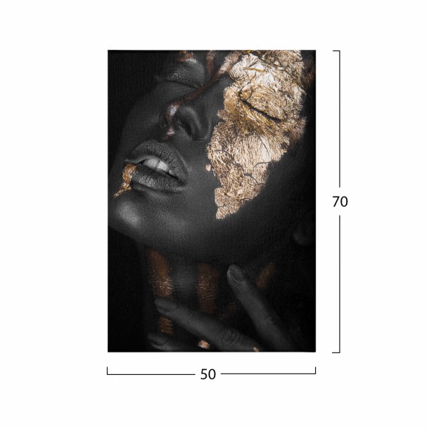 ΠΙΝΑΚΑΣ ΚΑΜΒΑΣ DARK SKINNED GIRL WITH GOLD MAKEUP FB97196.01 50X3X70 εκ. 1