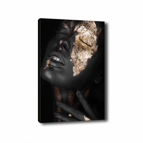 ΠΙΝΑΚΑΣ ΚΑΜΒΑΣ DARK SKINNED GIRL WITH GOLD MAKEUP FB97196.01 50X3X70 εκ. 2