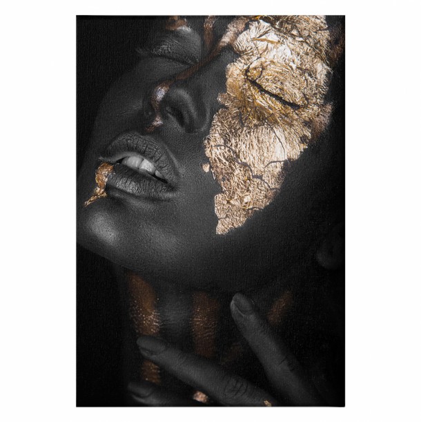 ΠΙΝΑΚΑΣ ΚΑΜΒΑΣ DARK SKINNED GIRL WITH GOLD MAKEUP FB97196.01 50X3X70 εκ. 0