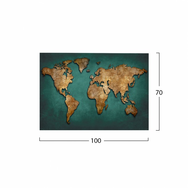 ΠΙΝΑΚΑΣ ΚΑΜΒΑΣ WORLD MAP FB97197.01 100X3X70 εκ. 1