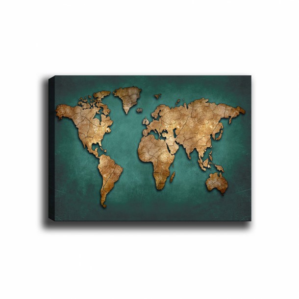 ΠΙΝΑΚΑΣ ΚΑΜΒΑΣ WORLD MAP FB97197.01 100X3X70 εκ. 2