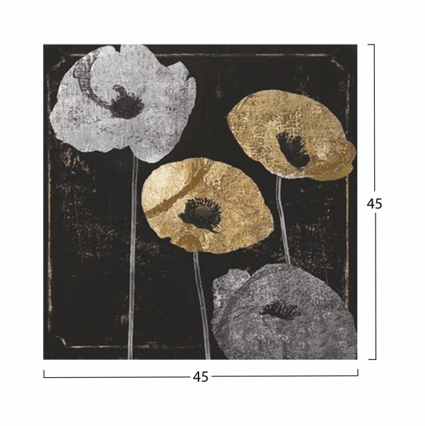 ΠΙΝΑΚΑΣ ΚΑΜΒΑΣ GOLDEN FLOWERS FB97199.01 45x45x3 EK. 1