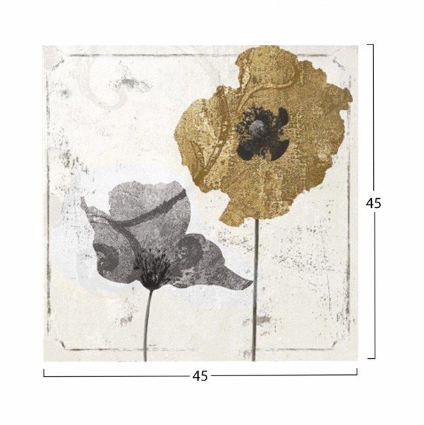 ΠΙΝΑΚΑΣ ΚΑΜΒΑΣ GOLDEN FLOWER FB97199.02 45x45x3 εκ. 1