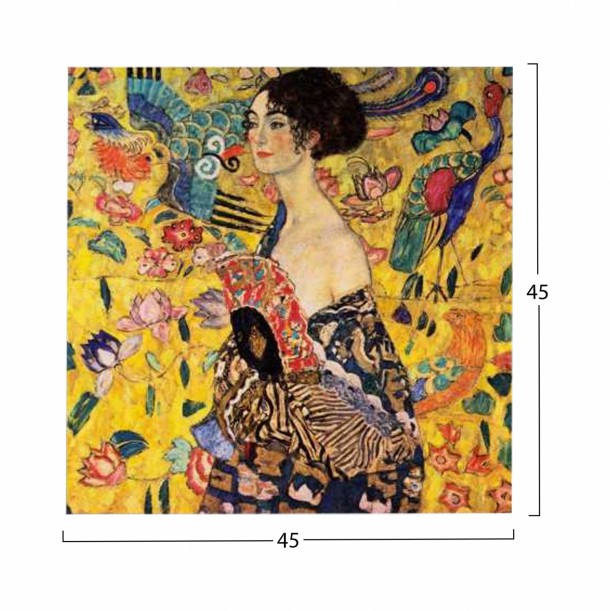 ΠΙΝΑΚΑΣ ΚΑΜΒΑΣ ΤΥΠΟΥ LADY WITH FAN FB97199.04 45x45x3 εκ. 1