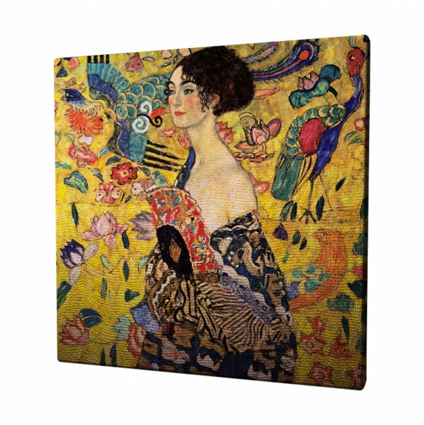 ΠΙΝΑΚΑΣ ΚΑΜΒΑΣ ΤΥΠΟΥ LADY WITH FAN FB97199.04 45x45x3 εκ. 3