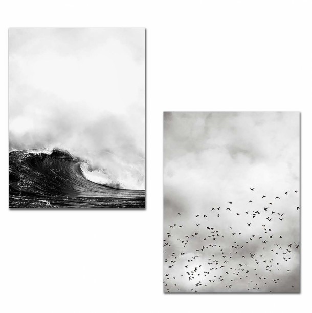 ΠΙΝΑΚΑΣ ΔΙΠΤΥΧΟ MDF BLACK & WHITE NATURE FB97203.01 60x40x2,7  εκ. 0