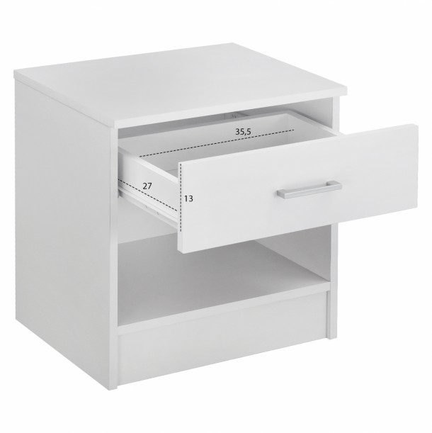ΚΟΜΟΔΙΝΟ ΜΕ 1 ΣΥΡΤΑΡΙ ΛΕΥΚΟ FB92345.05 45x35,5x47 εκ. 2