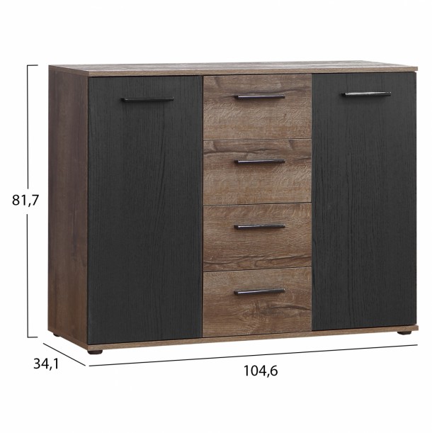 ΜΠΟΥΦΕΣ ΜΕΛΑΜΙΝΗΣ FB98863 ΚΑΡΥΔΙ ΓΚΡΙ 104,6x34,1x81,7 εκ. 1