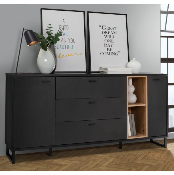 ΜΠΟΥΦΕΣ ΜΕΛΑΜΙΝΗΣ FB98829 ΜΑΥΡΟ ΦΥΣΙΚΟ 174,2x41,5x84 εκ. 1