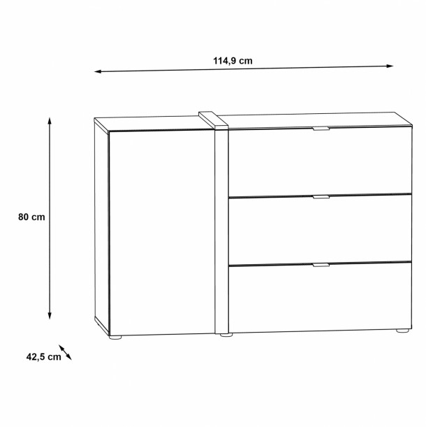 ΣΥΡΤΑΡΙΕΡΑ ΜΕ ΝΤΟΥΛΑΠΙ FB98810 ΚΑΡΥΔΙ ΓKΡΙ 114,9x42,5x80 εκ. 1