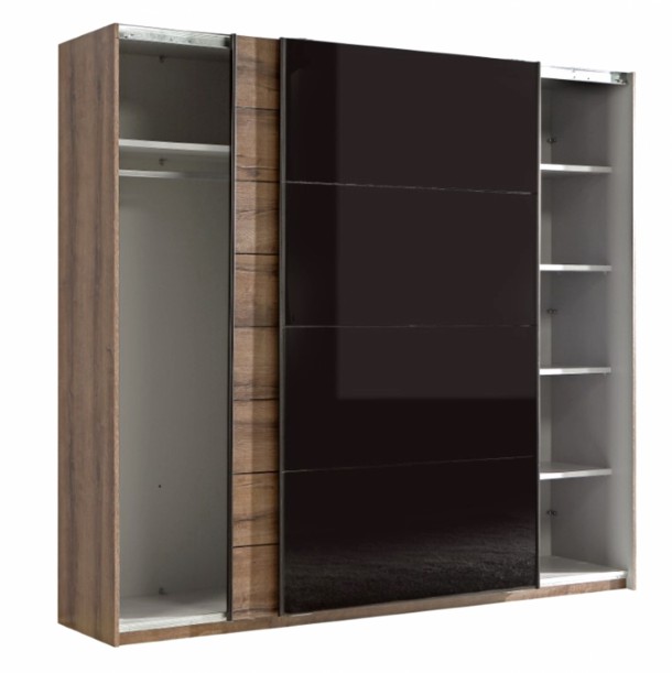 ΝΤΟΥΛΑΠΑ ΣΥΡΟΜΕΝΗ 2ΦΥΛΛΗ FB98804 ΚΑΡΥΔΙ GLOSSY ΜΑΥΡΟ 220,1x61,2x209,7 εκ. 3