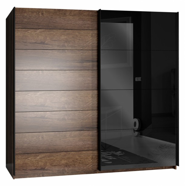 ΝΤΟΥΛΑΠΑ ΣΥΡΟΜΕΝΗ 2ΦΥΛΛΗ FB98804 ΚΑΡΥΔΙ GLOSSY ΜΑΥΡΟ 220,1x61,2x209,7 εκ. 0