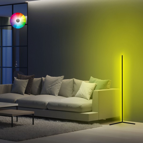 ΦΩΤΙΣΤΙΚΟ ΔΑΠΕΔΟΥ ΜΑΥΡΟ ΜΕ RGB LED & ΑΣΥΡΜΑΤΟ ΧΕΙΡΙΣΤΗΡΙΟ FB97309 30x30x120 εκ. 0