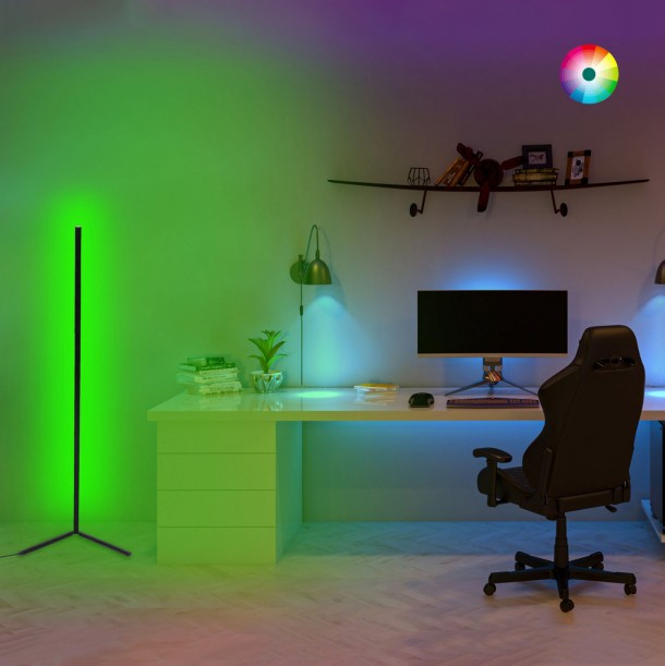 ΦΩΤΙΣΤΙΚΟ ΔΑΠΕΔΟΥ ΜΑΥΡΟ ΜΕ RGB LED & ΑΣΥΡΜΑΤΟ ΧΕΙΡΙΣΤΗΡΙΟ FB97309 30x30x120 εκ. 4