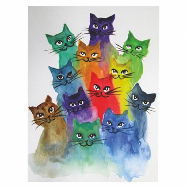 ΠΙΝΑΚΑΣ ΚΑΜΒΑΣ COLORFUL CATS FB97328 30Χ3Χ40 εκ. 0
