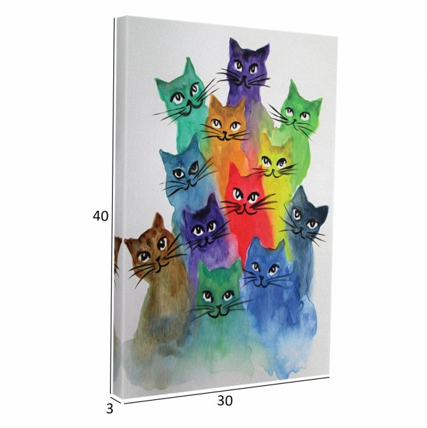 ΠΙΝΑΚΑΣ ΚΑΜΒΑΣ COLORFUL CATS FB97328 30Χ3Χ40 εκ. 2