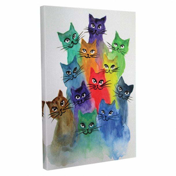 ΠΙΝΑΚΑΣ ΚΑΜΒΑΣ COLORFUL CATS FB97328 30Χ3Χ40 εκ. 3