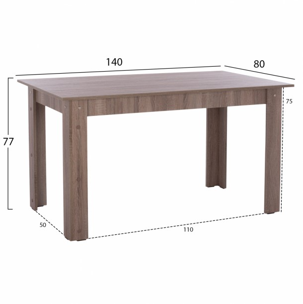 ΤΡΑΠΕΖΙ ΚΟΥΖΙΝΑΣ SONAMA OAK TRUFFLE 140x80x77Υ εκ. FB92429.05 1