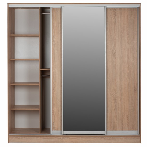 ΝΤΟΥΛΑΠΑ 3ΦΥΛΛΗ ΣΥΡΟΜΕΝΗ ΜΕ ΚΑΘΡΕΠΤΗ SONAMA OAK FB92435  200X60X210Υεκ 3