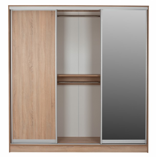 ΝΤΟΥΛΑΠΑ 3ΦΥΛΛΗ ΣΥΡΟΜΕΝΗ ΜΕ ΚΑΘΡΕΠΤΗ SONAMA OAK FB92435  200X60X210Υεκ 4