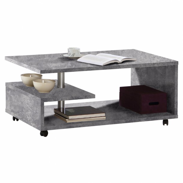 ΤΡΑΠΕΖΙ ΣΑΛΟΝΙΟΥ ΤΡΟΧΗΛΑΤΟ FB99013.03 ΓΚΡΙ CEMENT 105x60x45,6Υ εκ. 0