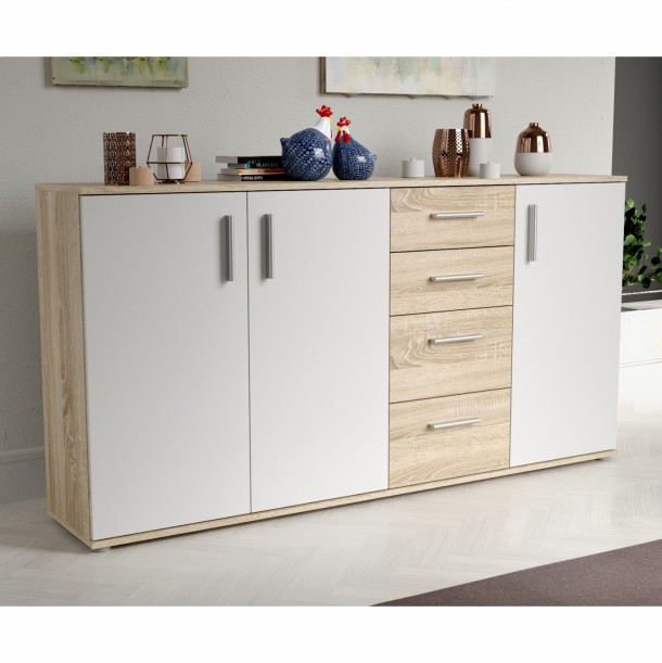 ΜΠΟΥΦΕΣ ΜΕΛΑΜΙΝΗΣ FB99018 SONAMA ΛΕΥΚΟ 159,3x31,4x81,7Υ εκ. 1