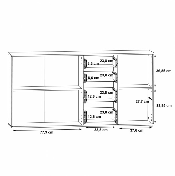 ΜΠΟΥΦΕΣ ΜΕΛΑΜΙΝΗΣ FB99018 SONAMA ΛΕΥΚΟ 159,3x31,4x81,7Υ εκ. 3