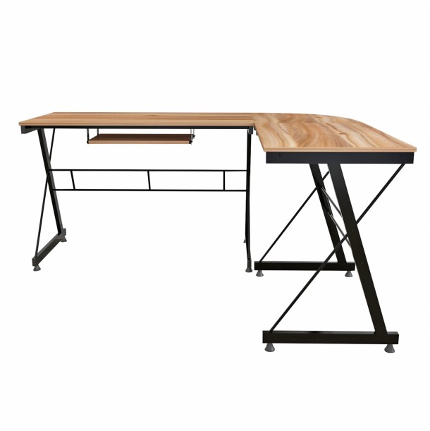 ΓΩΝΙΑΚΟ ΓΡΑΦΕΙΟ WALNUT ΕΠΙΦΑΝΕΙΑ ΜΕ ΜΕΤΑΛΛΙΚΟ ΣΚΕΛΕΤΟ FB92127.02 158Χ120Χ74εκ. 2