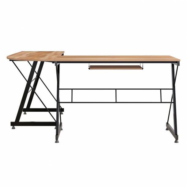ΓΩΝΙΑΚΟ ΓΡΑΦΕΙΟ WALNUT ΕΠΙΦΑΝΕΙΑ ΜΕ ΜΕΤΑΛΛΙΚΟ ΣΚΕΛΕΤΟ FB92127.02 158Χ120Χ74εκ. 3