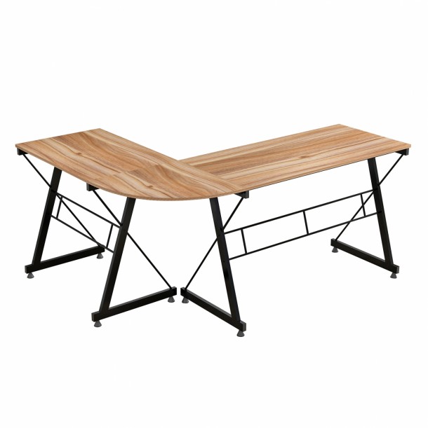ΓΩΝΙΑΚΟ ΓΡΑΦΕΙΟ WALNUT ΕΠΙΦΑΝΕΙΑ ΜΕ ΜΕΤΑΛΛΙΚΟ ΣΚΕΛΕΤΟ FB92127.02 158Χ120Χ74εκ. 5