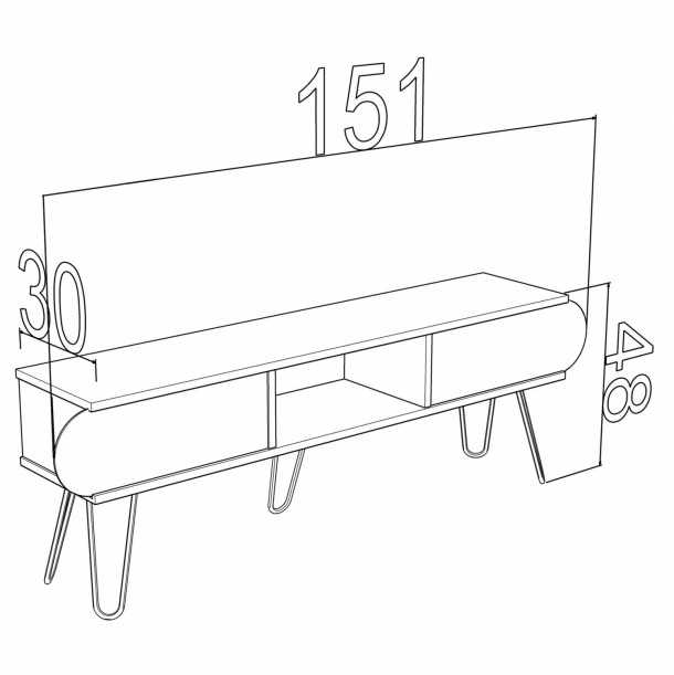 ΕΠΙΠΛΟ ΤΗΛΕΟΡΑΣΗΣ FB99211.01 SONAMA ΛΕΥΚΟ ΕΚΡΟΥ 151x30x48Y εκ. 1