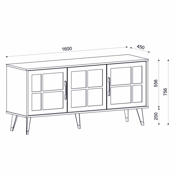 ΜΠΟΥΦΕΣ ΜΕΛΑΜΙΝΗΣ FB99041.01 ΚΑΡΥΔΙ ΜΠΕΖ 160x45x75,6Y εκ. 1
