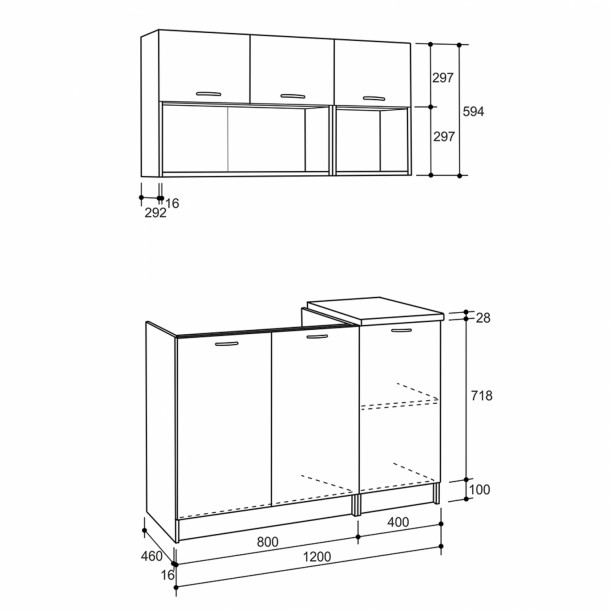 ΣΥΝΘΕΣΗ ΚΟΥΖΙΝΑΣ ΜΕΛΑΜΙΝΗ SONAMA-ΛΕΥΚΟ  FB92442 200x46-29,2εκ. 1
