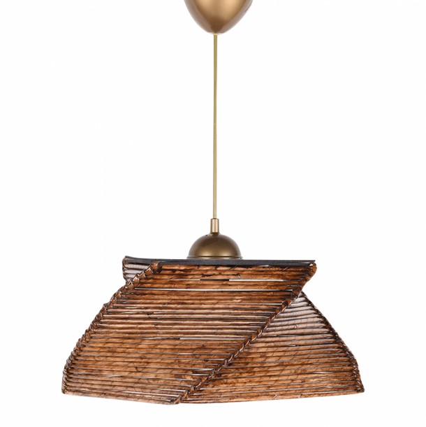 ΦΩΤΙΣΤΙΚΟ ΟΡΟΦΗΣ ΚΡΕΜΑΣΤΟ FB97358 ΑΠΟ ΞΥΛΟ ΚΑΙ BAMBOO ΚΑΡΥΔΙ 36x36x65Υ εκ. 0