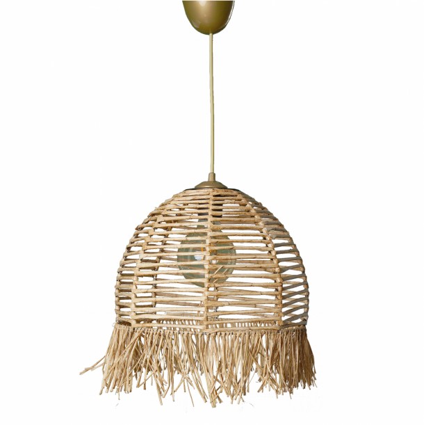ΦΩΤΙΣΤΙΚΟ ΟΡΟΦΗΣ ΚΡΕΜΑΣΤΟ FB97371 ΑΠΟ ΞΥΛΟ ΚΑΙ BAMBOO ΦΥΣΙΚΟ 30x30x80Υ εκ. 0