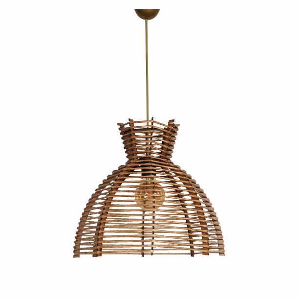 ΦΩΤΙΣΤΙΚΟ ΟΡΟΦΗΣ ΚΡΕΜΑΣΤΟ FB97373 ΑΠΟ ΞΥΛΟ ΚΑΙ BAMBOO ΚΑΡΥΔΙ 37x37x86Υ εκ. 0