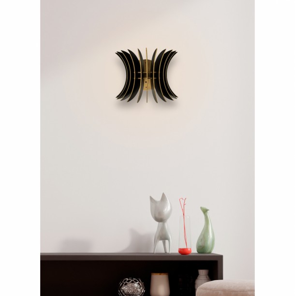 ΑΠΛΙΚΑ ΤΟΙΧΟΥ ΞΥΛΙΝΗ ΑΠΟ MDF ΜΑΥΡΟ  FB97379.03 28x20x20Υ εκ. 1