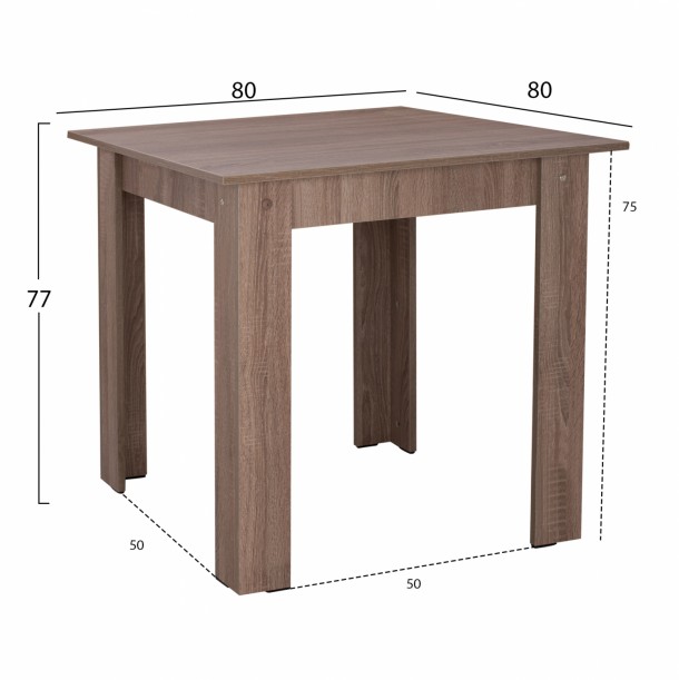ΤΡΑΠΕΖΙ ΚΟΥΖΙΝΑΣ SONAMA OAK TRUFFLE FB92427.05 80x80x77 εκ. 1