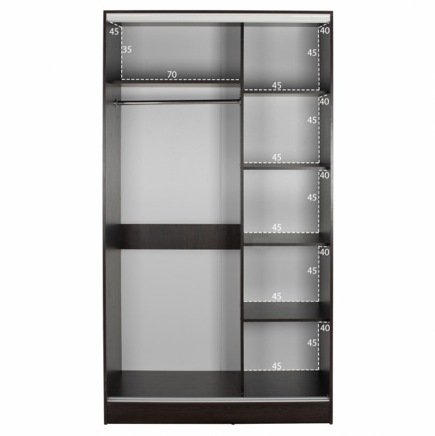 ΝΤΟΥΛΑΠΑ ΣΥΡΟΜΕΝΗ ΜΕΛΑΜΙΝΗΣ 120x60x220Υεκ. ΔΙΦΥΛΛΗ WENGE ΜΕ ΚΑΘΡΕΠΤΗ FB92460.02 3